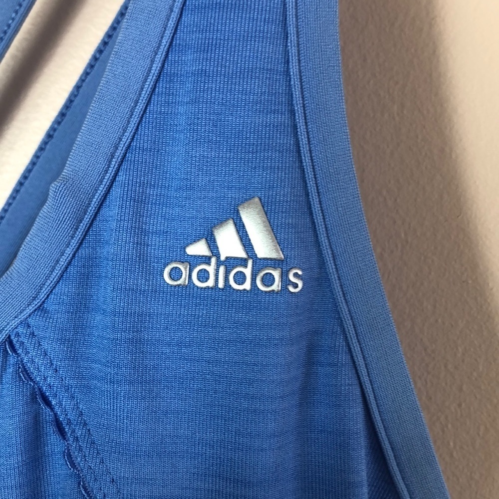 Adidas Blue Workout Top Small - Picture 2 of 10